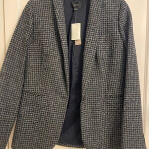 J. Crew Gray Houndstooth Blazer